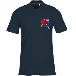 Polo Shirt With Original Table Tennis Design - Navy