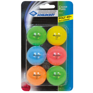 DONIC Colour Popps Poly 40+ bunte Tischtennisbälle 6er-Pack für Freizeitspieler